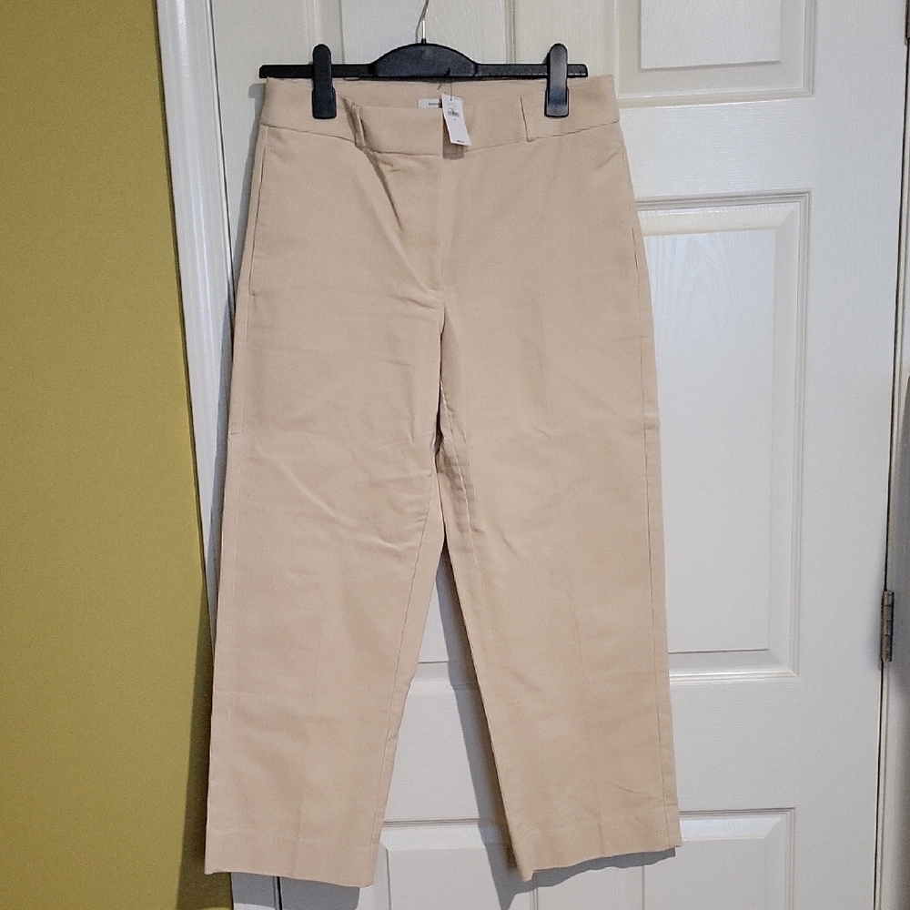 Banana Republic Beige Straight-Leg Trousers